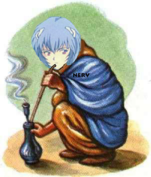 Ayanami drog&aacute;ndose con hierbas indias