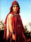 'Berber Woman' by Emile Vernet-Lecomte, French. Oil, 1870