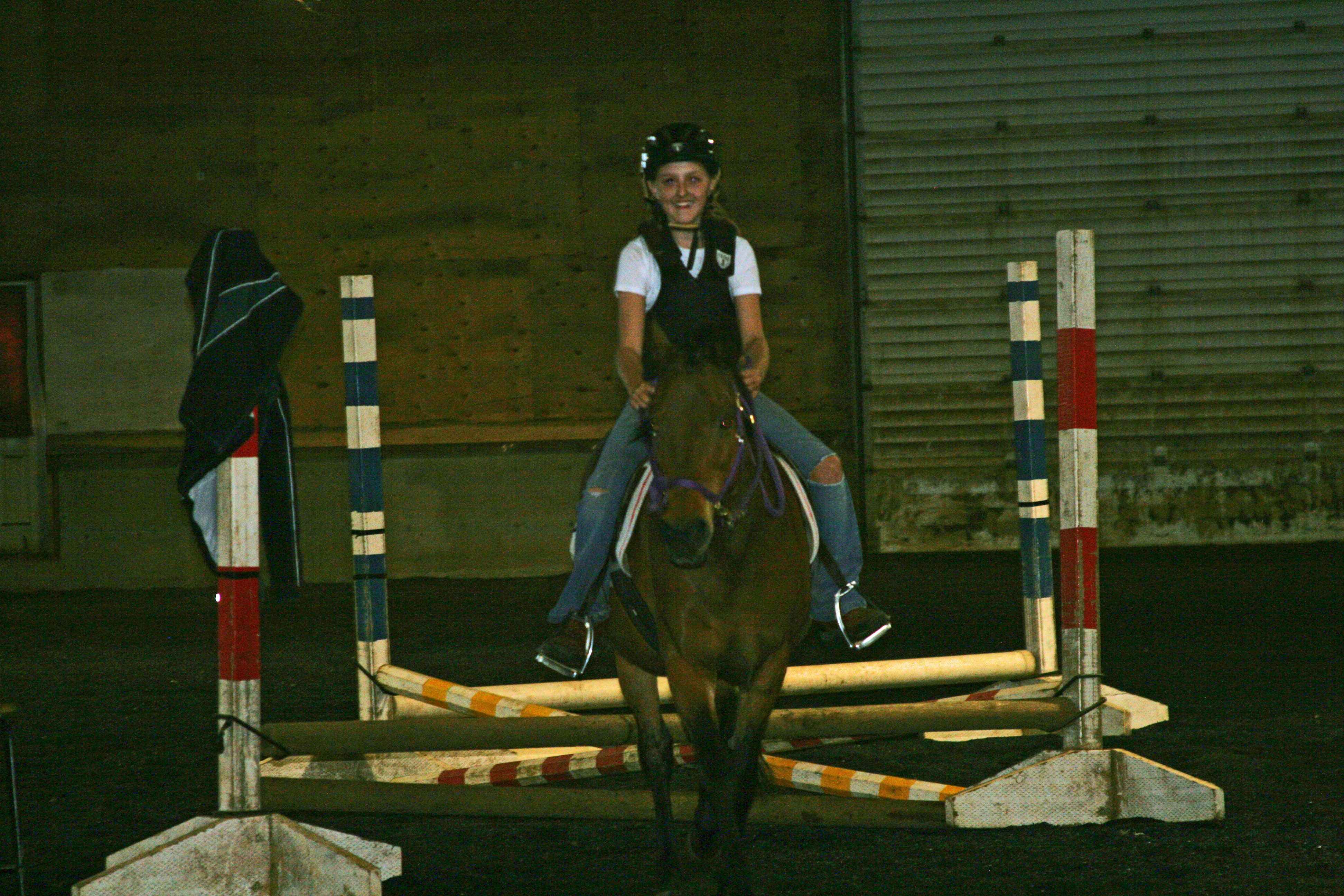 Bugsy jumping with Paige