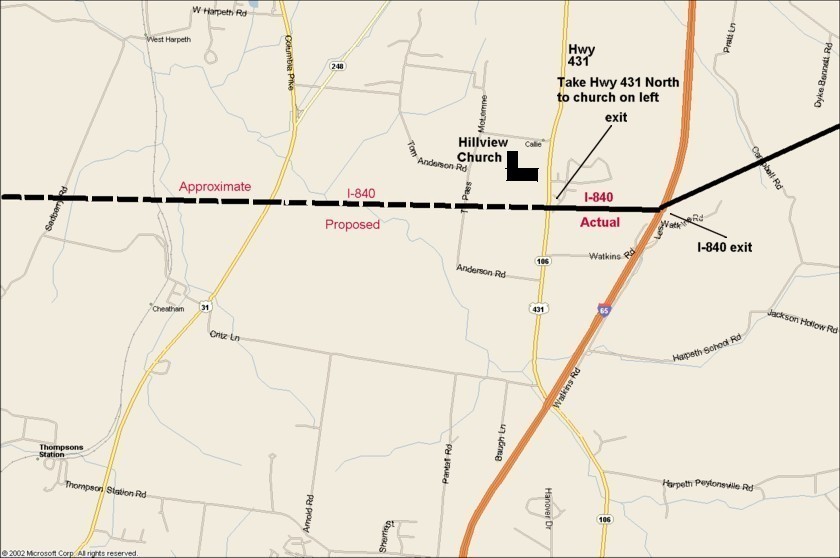 Local map, Hillview Baptist Church
