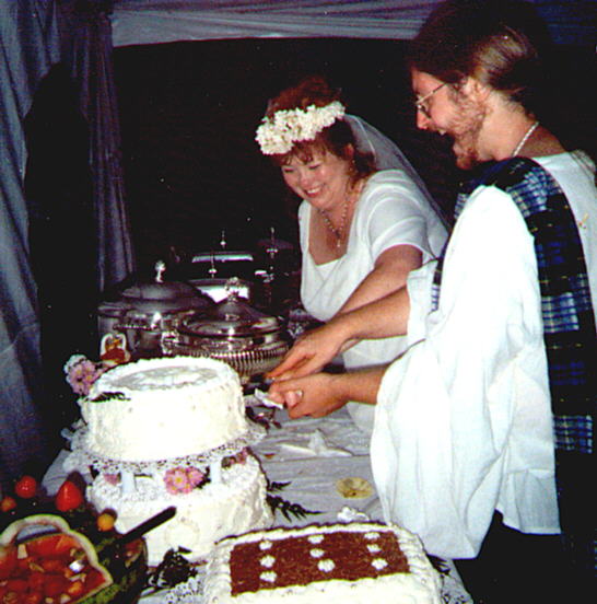 Cutting the cake...