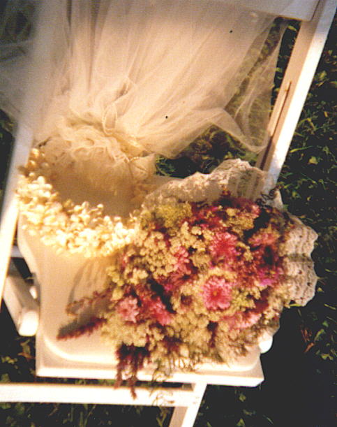 Flowers on chair