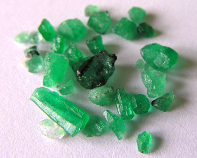 Colombian rough emeralds