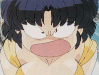 Akane in her normal state - yelling