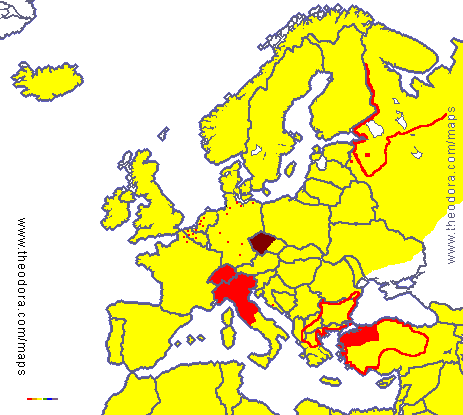 Europe in XV century, political systems map