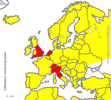 Europe in the second half of XVII century, map of political systems