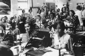 A photograph of shirt makers in W J Littles factory in Distillery Brae circa 1925. (This factory is now known as Fitright).