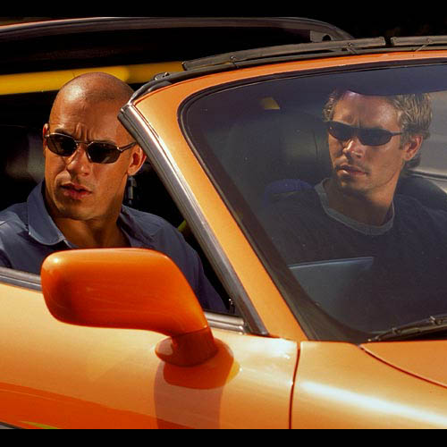 The Fast and the Furious--great movie! This is Paul Walker and Vin Diesel, going VROOOOOOOOM!