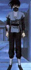 Recca put on his ninja outfit to save Yanagi from Kurei's palace.