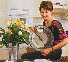 She's got a clock in her hand