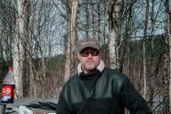 Magnus on the way to S�len for skiing. March 2000