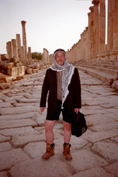 Magnus with red legs in Jerash, Jordan. End of October 2000