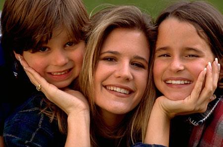 Mother with two daughters