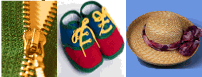 Zipper, shoes, hat