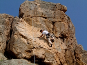 passing the crux of 6c route