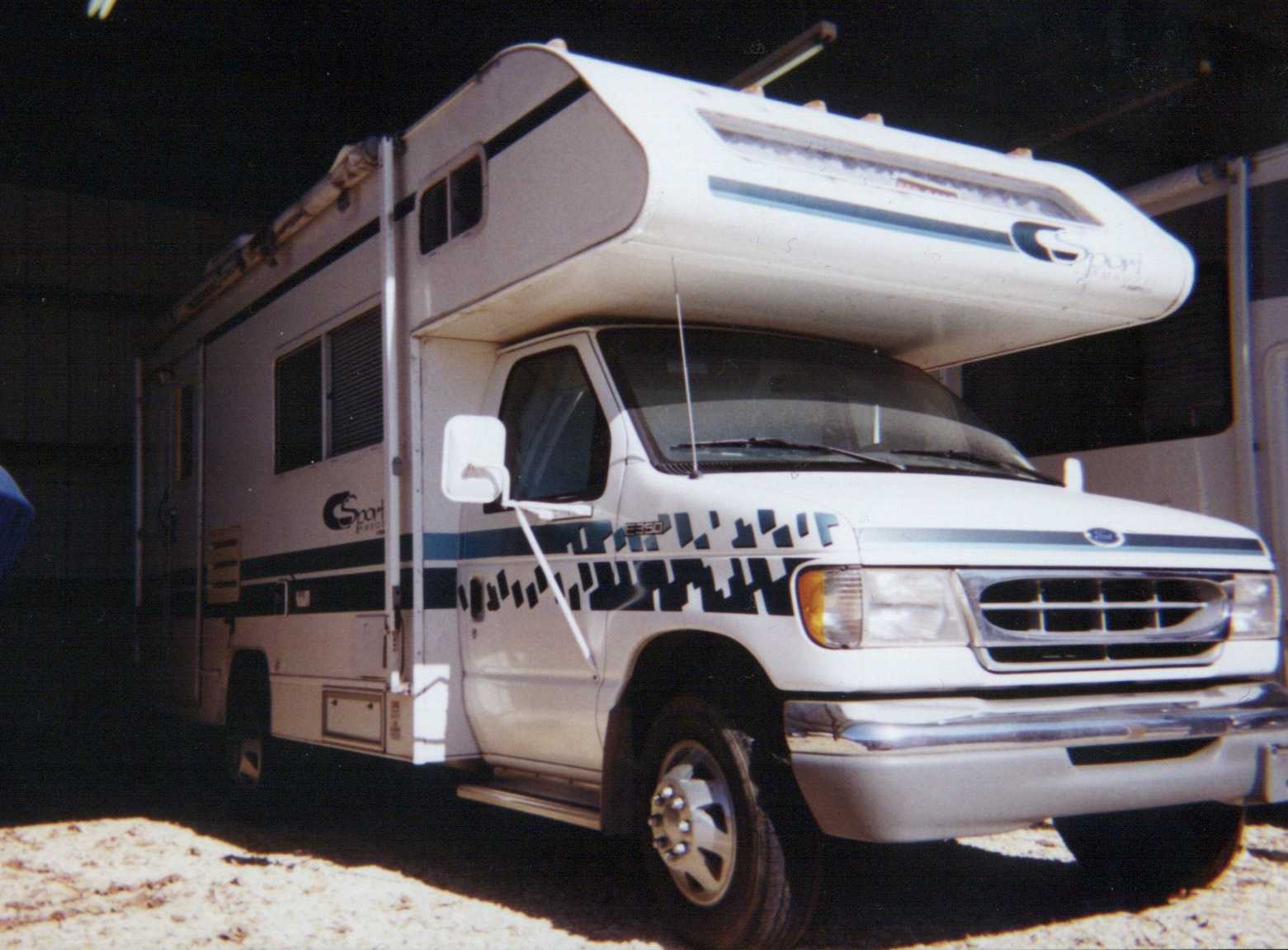 Kearney RV parked in covered storage