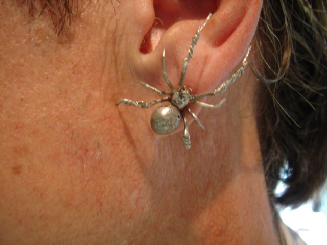 Spider with Sterling Silver Spider Earring