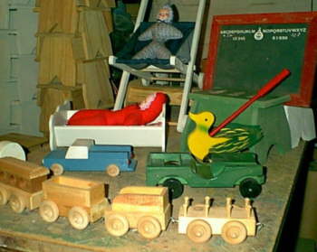 various toys made by Hobby Crafters Elves
