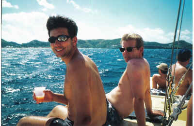 Alex und Bernd auf dem Katamaran vor Grenada