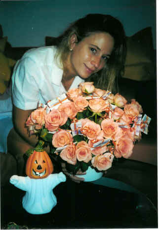 Suse mit Blumen