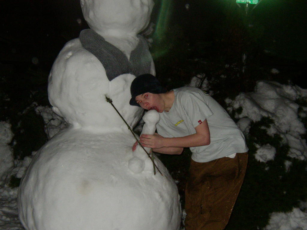 who put thr dick on the snowman cheerleaders gangbang video