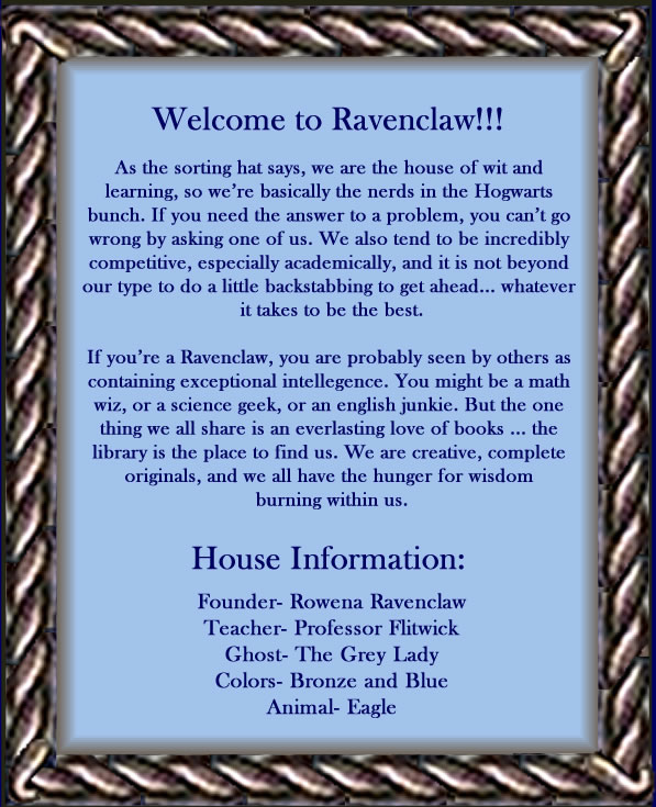 Ravenclaw Information