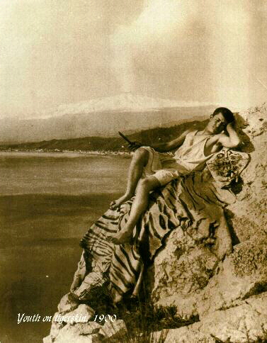 Youth on tiger skin, 1900