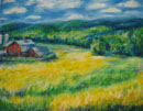 painting of a farm house