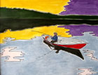painting of Marjatta Fishing