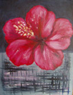 Red flower in the painting