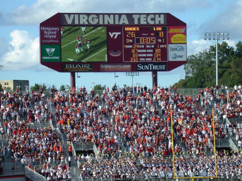 the student section at Lane Stadium
