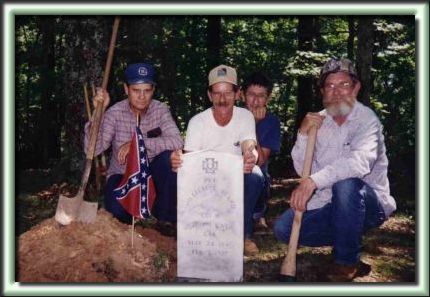 Beard Brother's placing Conferate Marker on GrandPa's Grave