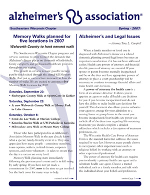 Newsletter for AlzAssoc by Holley Bakich