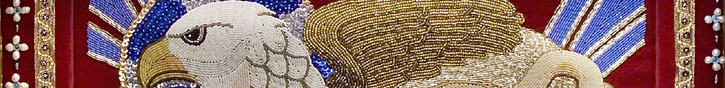 Detail of Christ as the Gryphon beadwork by Holley Bakich