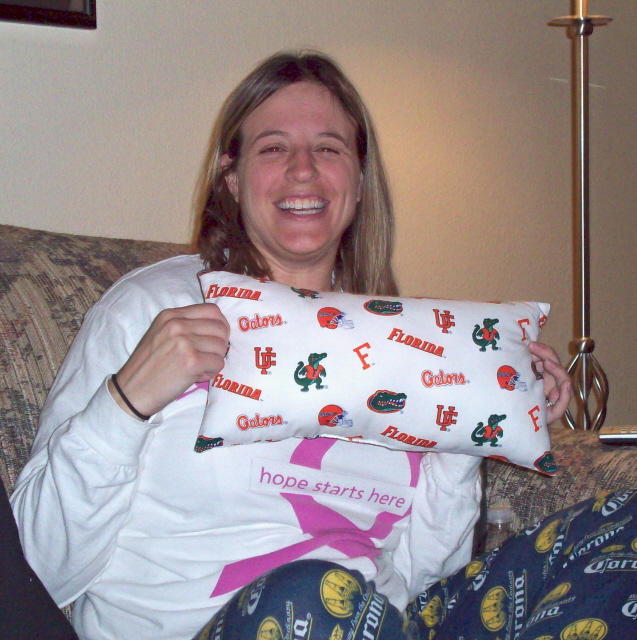 I made this pillow for Kris.