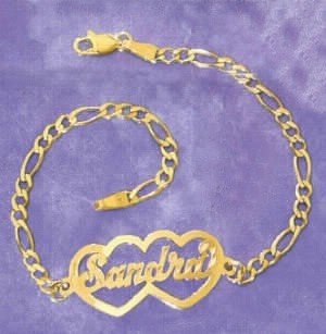 18 karat gold name with box chain
