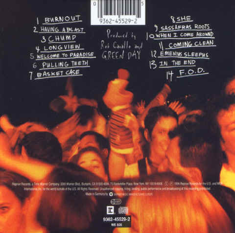 The back of the album cover