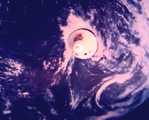 The Command Module Begins Reentry