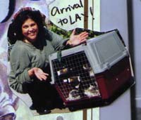 Lily with a cage