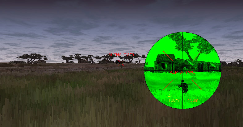 USE THE BUSHES TO HIDE YOUR APPROACH ON THIS CAMP