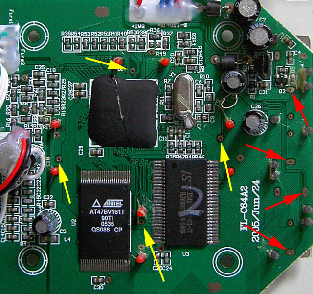 Joystick solder points