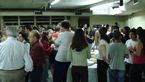 VII Simp&oacute;sio M&eacute;dico Acad&ecirc;mico de Homeopatia da Unicamp: o p&uacute;blico no sagu&atilde;o durante o intervalo.