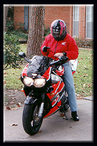 Me before a ride on my friend's CBR900RR...