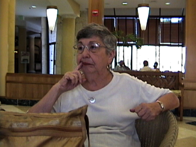 Honest Doris is thinking real hard...or she's trying to hold something in...