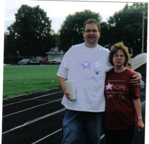 Brian & Teresa, walking in Relay