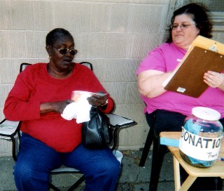 Here's H.O.P.E.'s Director Betty Stevenson with Erika Lawson who are the two that head up our Camp registration...