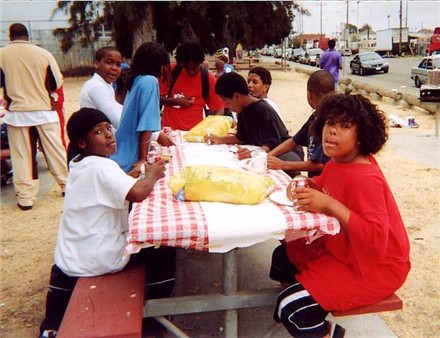 Enjoying the potluck BBQ on our final day of Camp - Saturday 31st July 2004