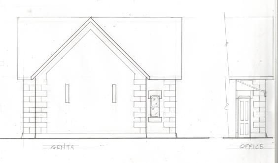 end elevation - Bath End. Part elevation showing door to Stationmasters office