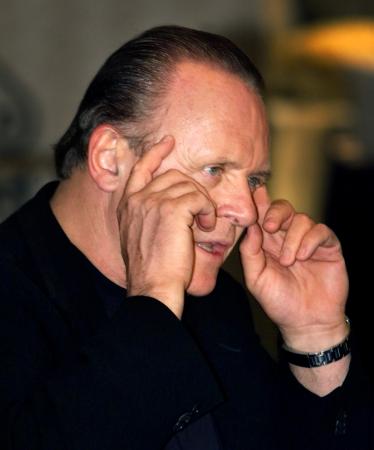 LOS ANGELES - Actor Sir Anthony Hopkins speaks at a reception honoring charity volunteerism in Los Angeles April 24. The event honored fifteen volunteers of local charities, who received free laser eye surgeries from a center in Los Angeles. Photo by Sam Mircovich (Reuters)