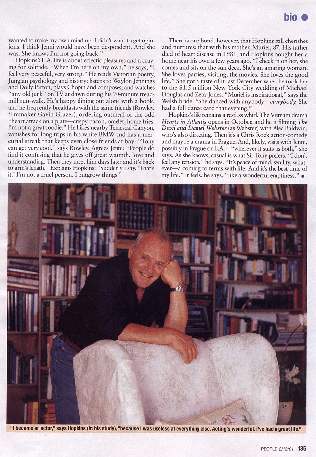People Magazine - February, 12, 2001 (Photo by Mark Sennet/Reflex)